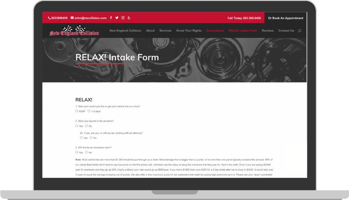 Collision intake screen